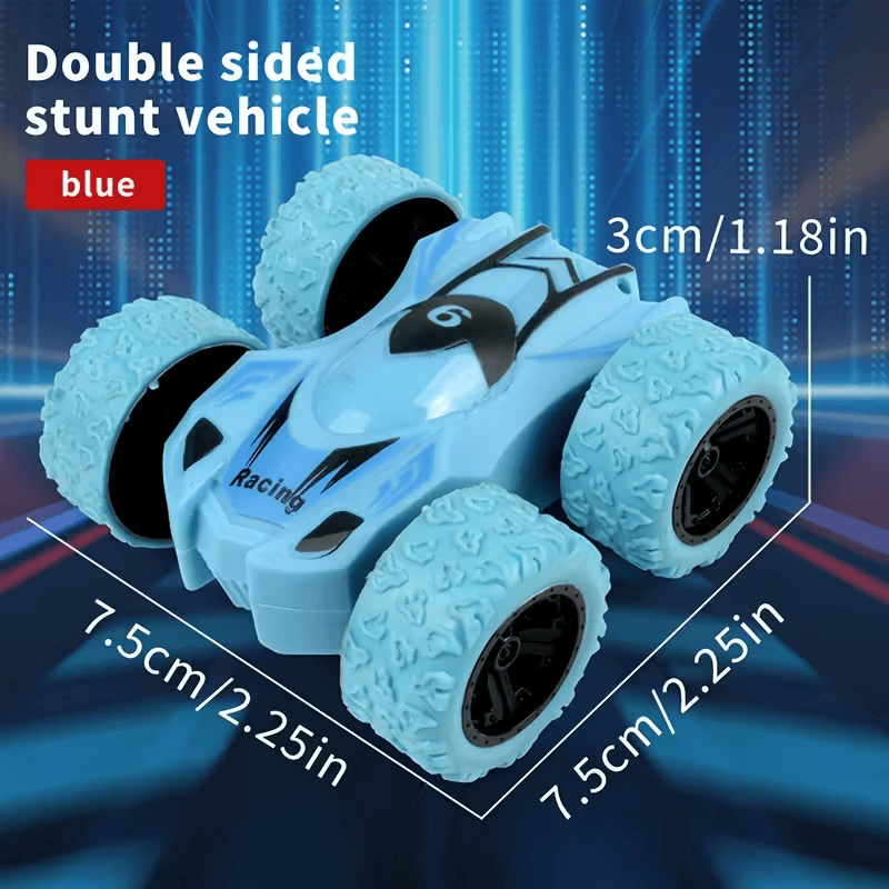 🚗 4PCS Dual-Sided Inertia Stunt Off-Road Mini Toy Cars –  Cars for Kids Green, Red, Yellow and Blue🎁